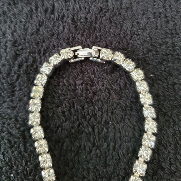 Vintage Rhinestone Choker Necklaces Lot Bundle four 4 Prom Wedding Holiday Bling - Picture 8 of 10